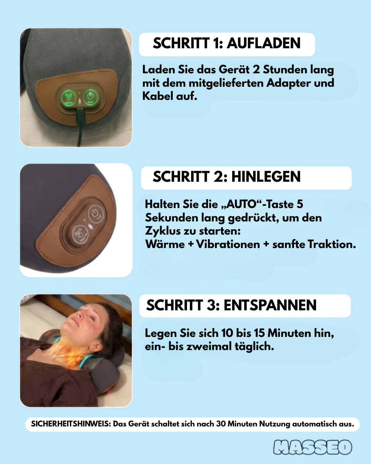 MY MASSEO – Intelligentes Nacken-Dekompressionskissen